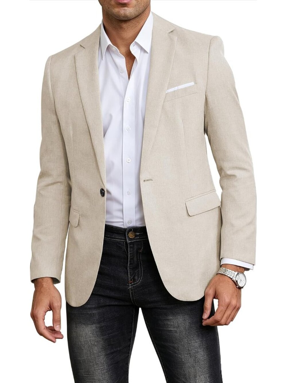 Mens Western Blazer Slim Fit Casual Suit Jacket